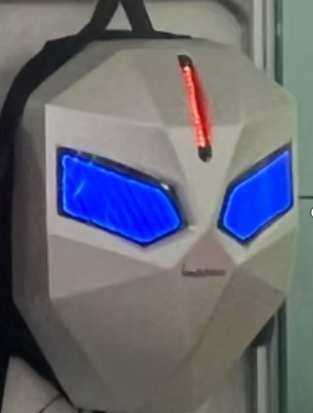 Smart LED Backpack โ Hard Shell Bag with Glowing Eyes (GREY)