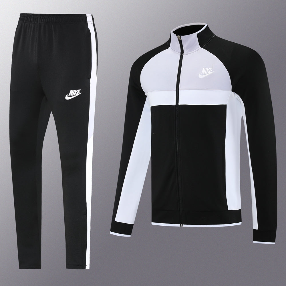 Nike Tech Fleece Full Zip Hoodie رمادي وأسود مجموعة كاملة