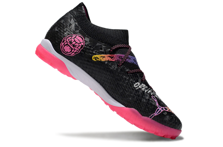 Powercat Tokyo Match x Pu_masss Future Ultimate TF Artificial Turf Soccer Shoes - Black/Pink/Yellow