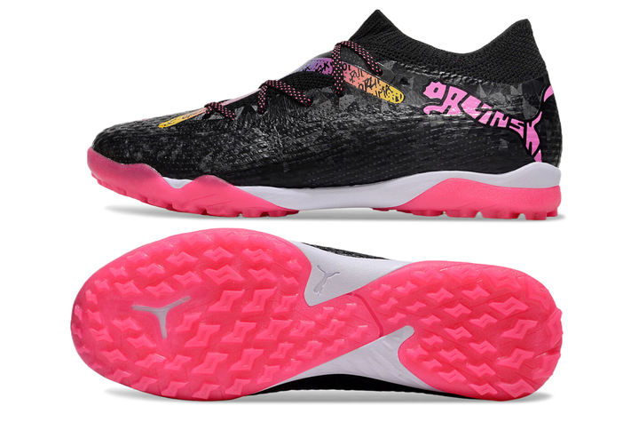 Powercat Tokyo Match x Pu_masss Future Ultimate TF Artificial Turf Soccer Shoes - Black/Pink/Yellow