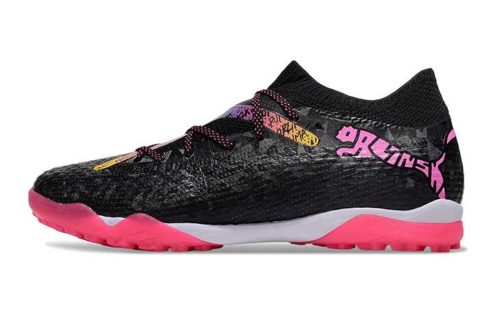Powercat Tokyo Match x Pu_masss Future Ultimate TF Artificial Turf Soccer Shoes - Black/Pink/Yellow