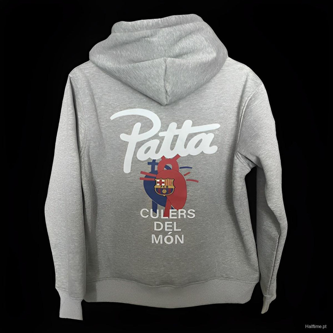 Barc_a Grey Hoodie 2024/25