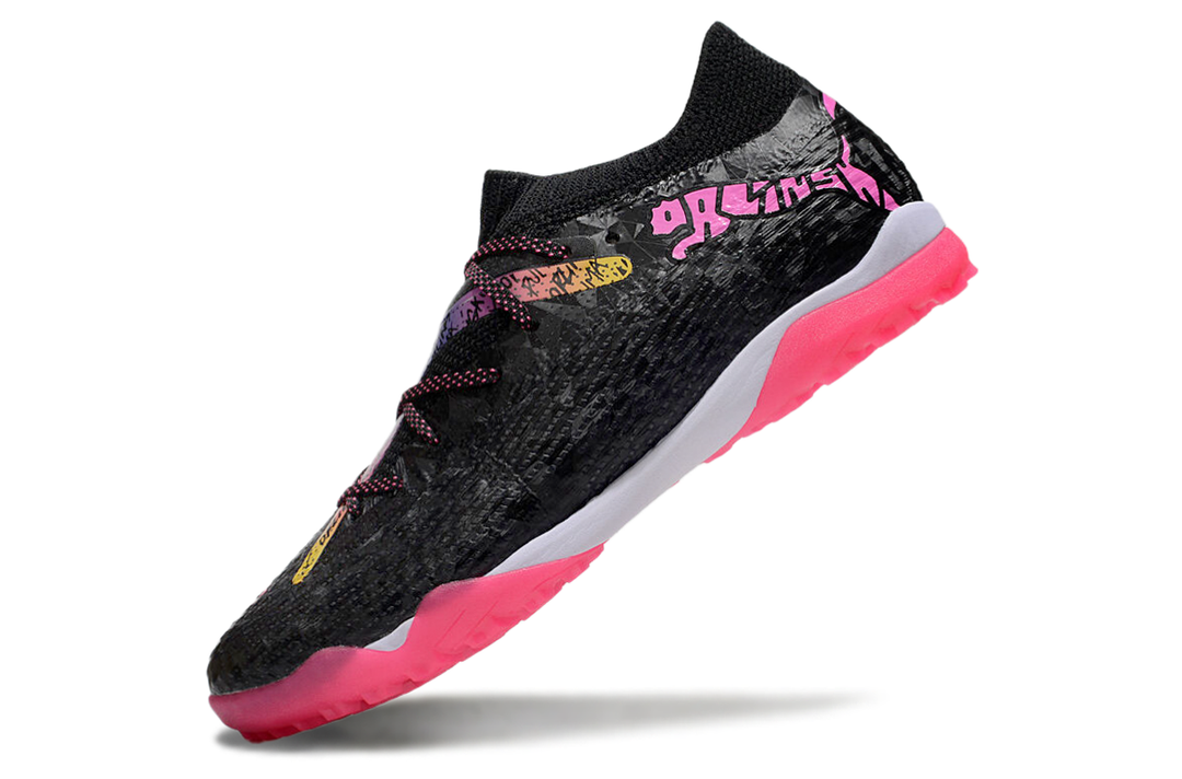 Powercat Tokyo Match x Pu_masss Future Ultimate TF Artificial Turf Soccer Shoes - Black/Pink/Yellow