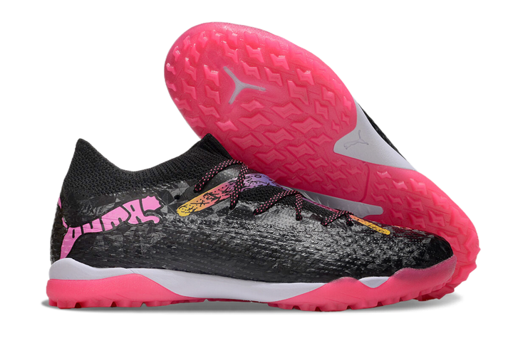 Powercat Tokyo Match x Pu_masss Future Ultimate TF Artificial Turf Soccer Shoes - Black/Pink/Yellow