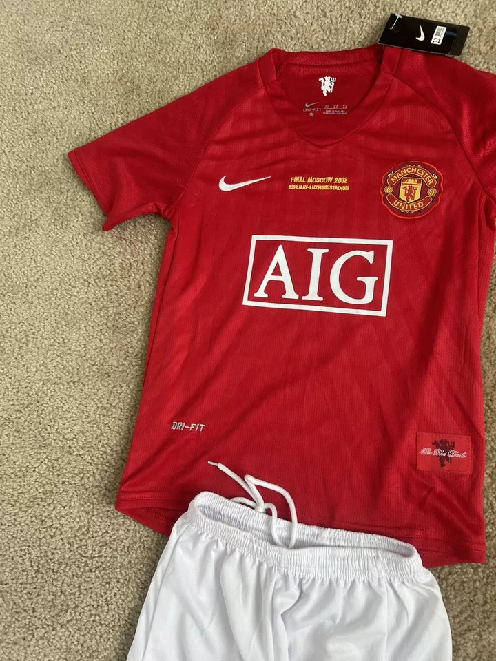 Man United Home 2008 Ronaldo 7 Kids Kit