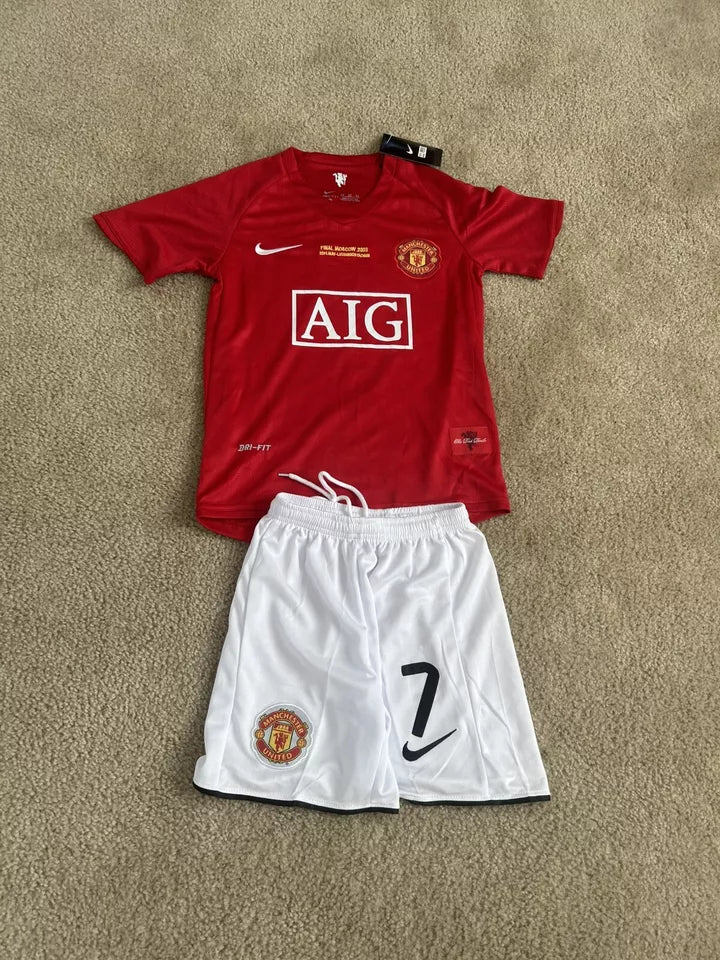 Man United Home 2008 Ronaldo 7 Kids Kit